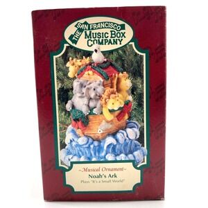 1996 San Francisco Music Box Co Noah's Ark Musical Christmas Ornament Its A Smal